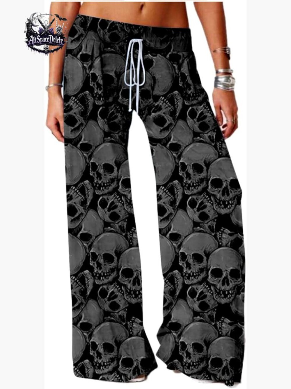 Plus Size Skull Print Yoga Pants High Waisted Wide Leg Active Wear